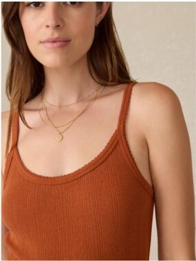 Faherty Pacific Pointelle Tank in
- Gingerbread / M